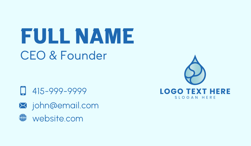 Water Sanitation Cleaning Business Card