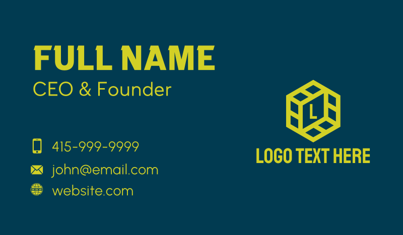 Yellow Polygon Company Business Card