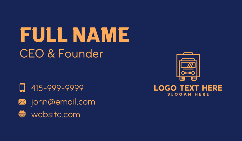 Orange Trucking Company Business Card