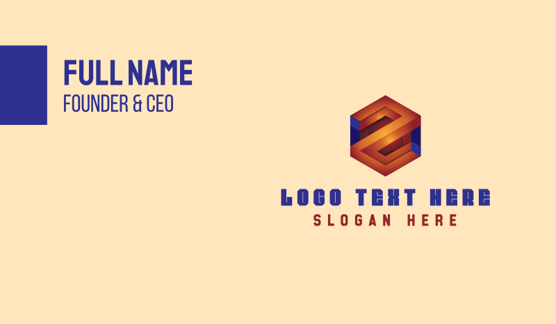 3D Business Hexagon Business Card